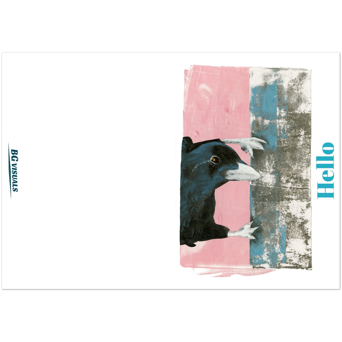 Hello Peeking Crow Pack of 10 Greeting Cards (standard envelopes) (US & CA)